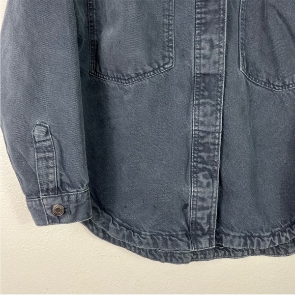 Zara Black Washed Oversized denim shirt jacket size small - Picture 3 of 5